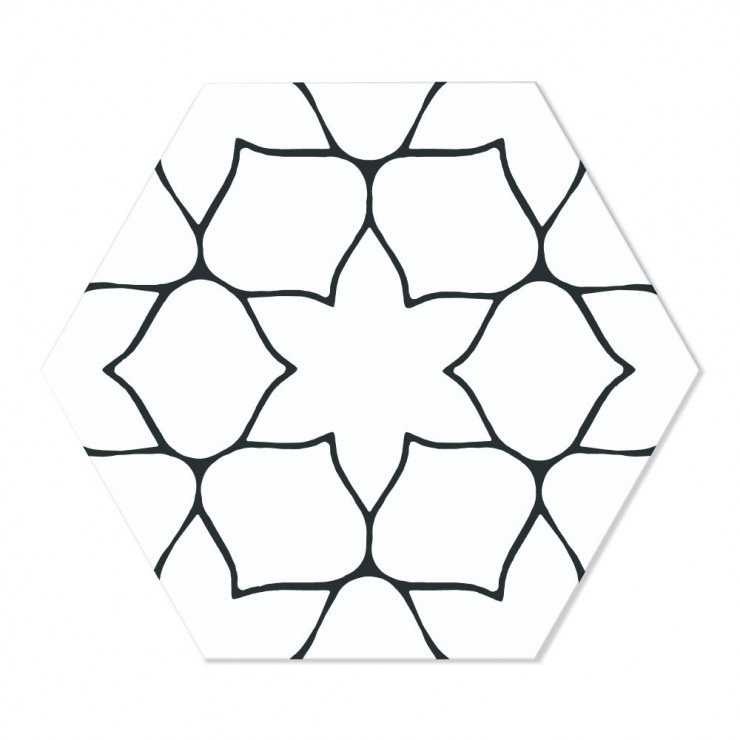 Hexagon Klinker Kerala Vit Matt-Satin 29x33 cm-0